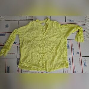 J. Crew Relaxed-fit garment-dyed lightweight cotton poplin shirt, Yellow, Sz 16